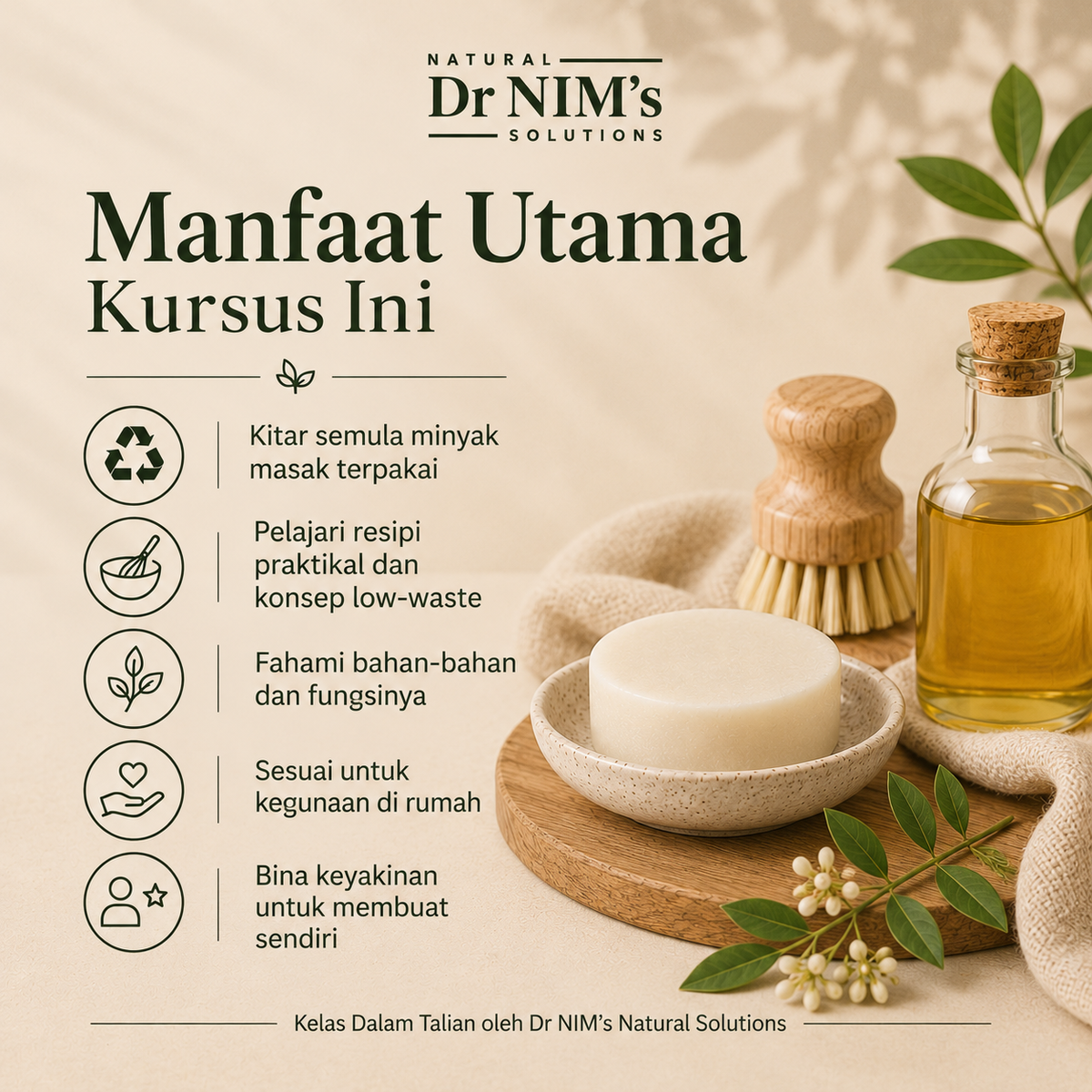 Kelas Pembuatan Sabun Pencuci Pinggan Semulajadi